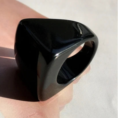 Noir Block Ring (size 8.5) - hello baabs 
