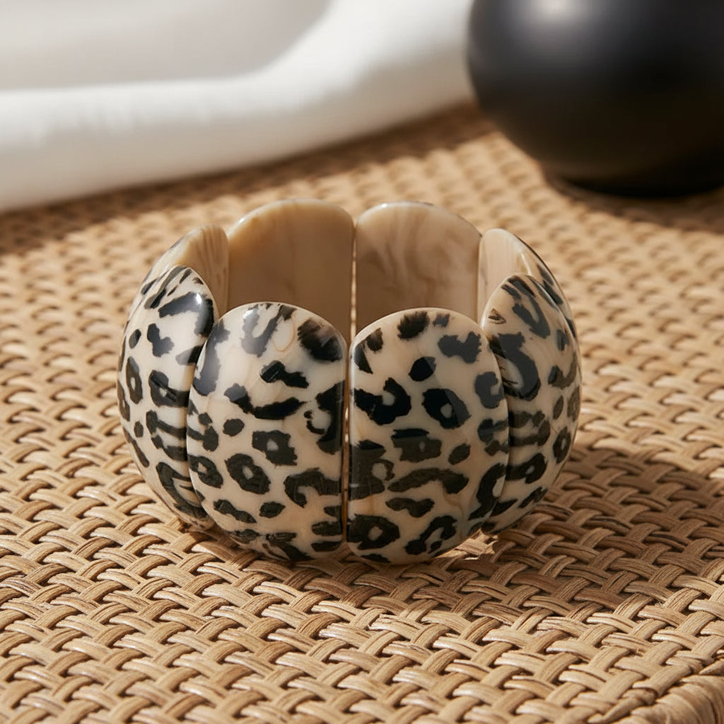 Noir Prowl Leopard Stretch Bracelet - 7 colors - Hello Baabs LLC 