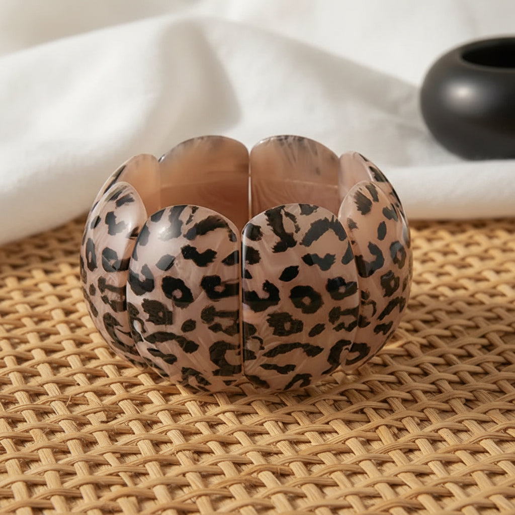 Noir Prowl Leopard Stretch Bracelet - 7 colors - Hello Baabs LLC 