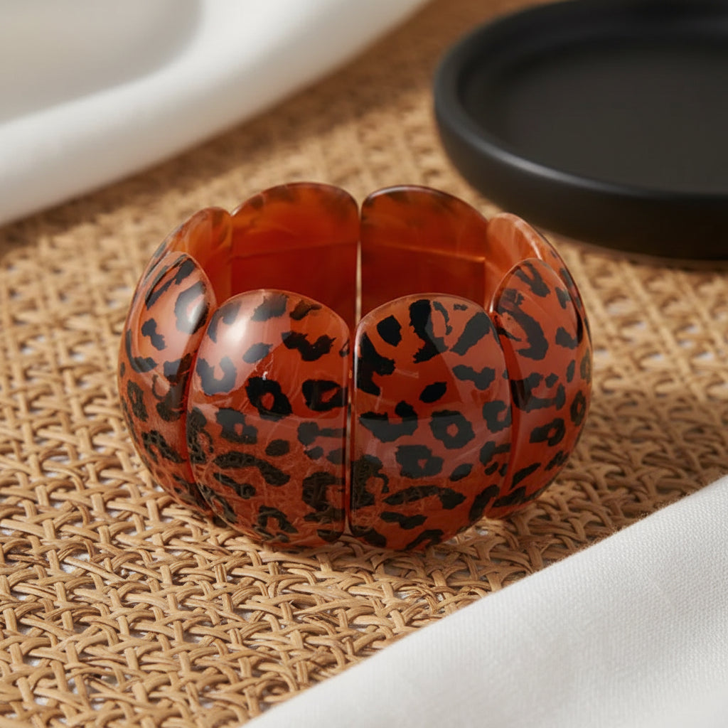 Noir Prowl Leopard Stretch Bracelet - 7 colors - Hello Baabs LLC 
