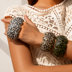 Noir Prowl Leopard Stretch Bracelet - 7 colors - Hello Baabs LLC 