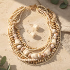 Ocean Muse Layered Necklace & Earrings Set - 2 colors - Hello Baabs