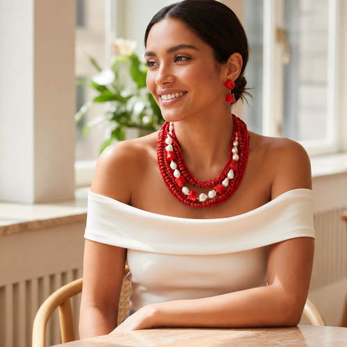 Ocean Muse Layered Necklace & Earrings Set - 2 colors - Hello Baabs