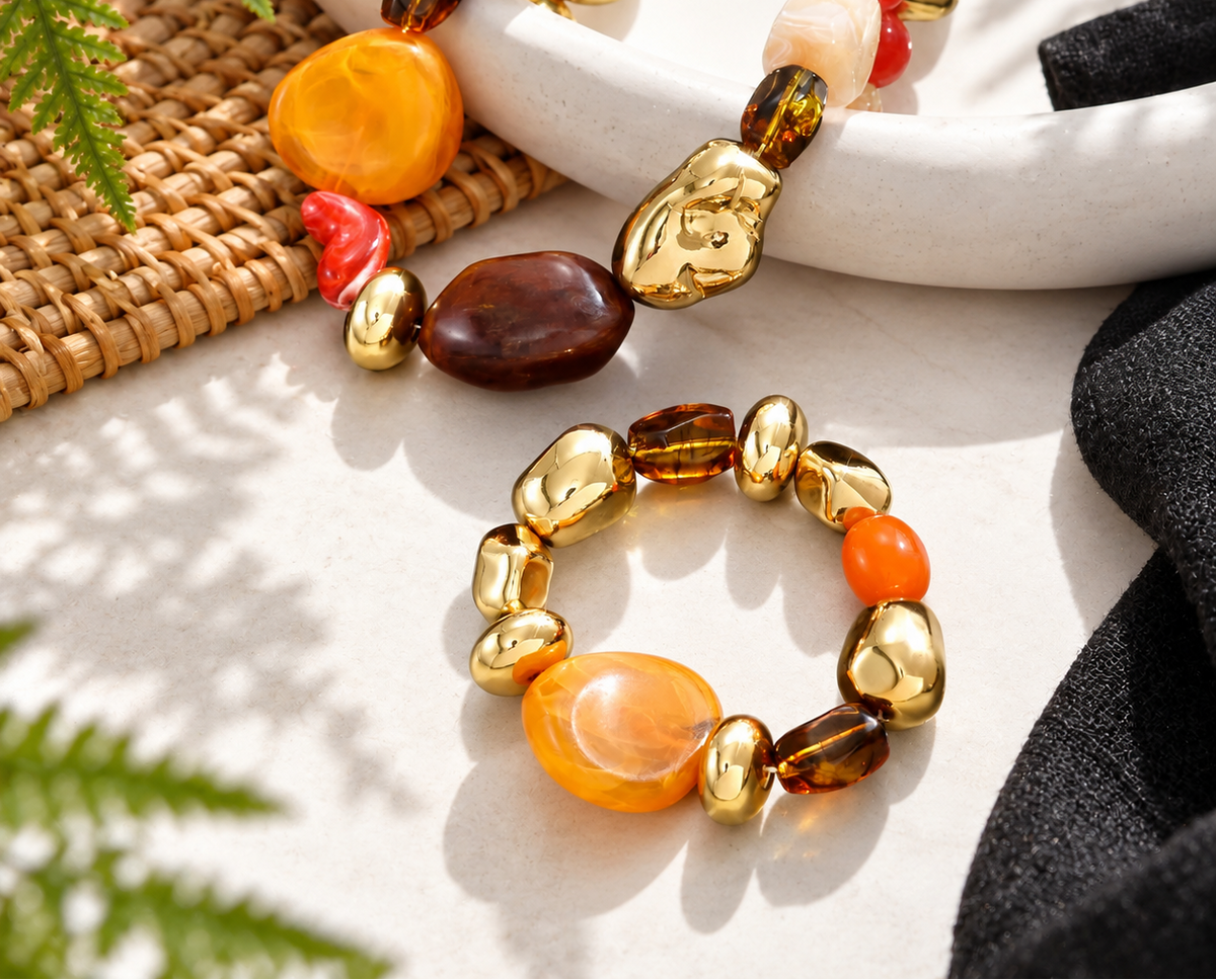 Offbeat Beauty Necklace and Bracelet Set - Hello Baabs