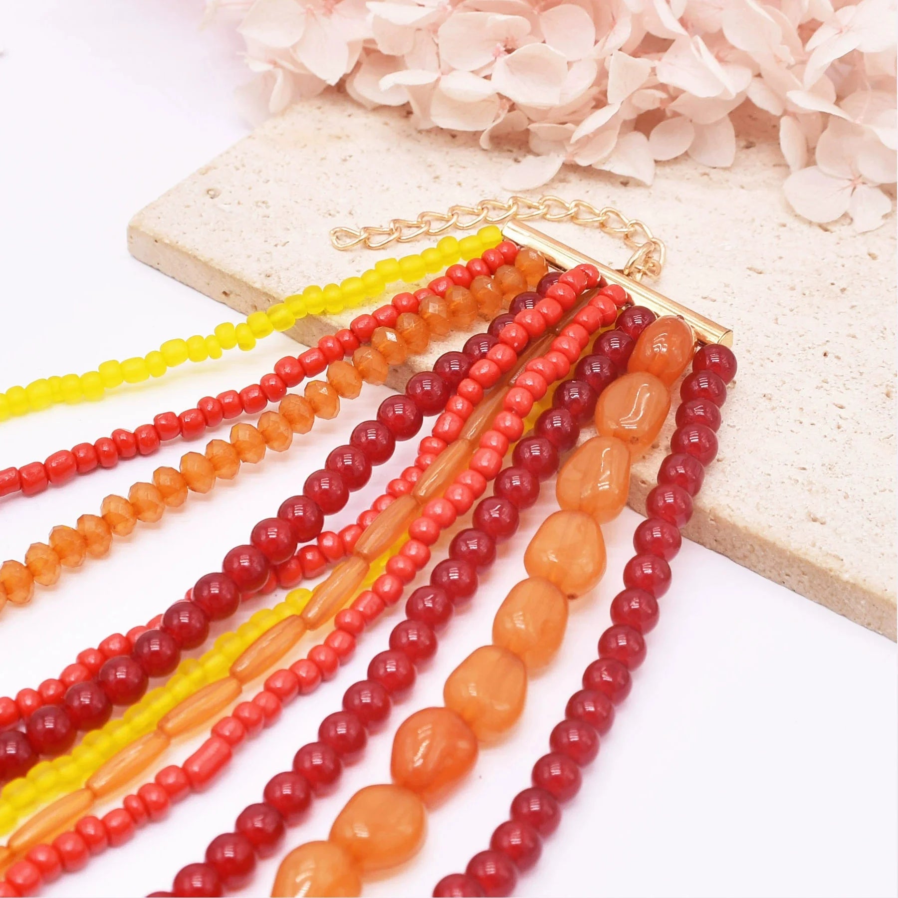 Opulence Unearthed Necklace Orange Red Yellow