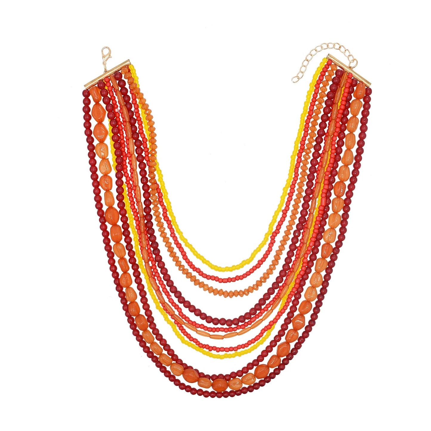 Opulence Unearthed Necklace Orange Red Yellow