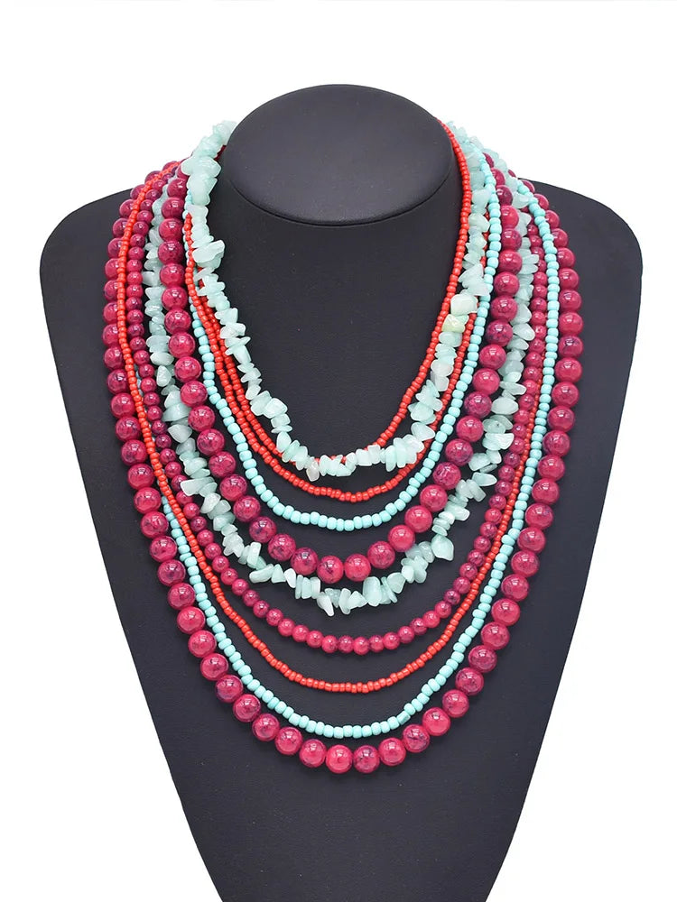 Opulence Unearthed Necklace Rose Pink Cyan