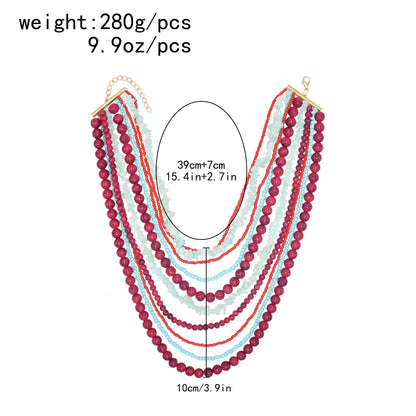 Opulence Unearthed Necklace Rose Pink Cyan Size