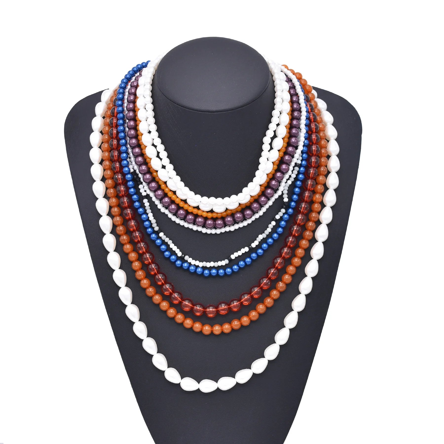 Opulence Unearthed Necklace White Black Orange