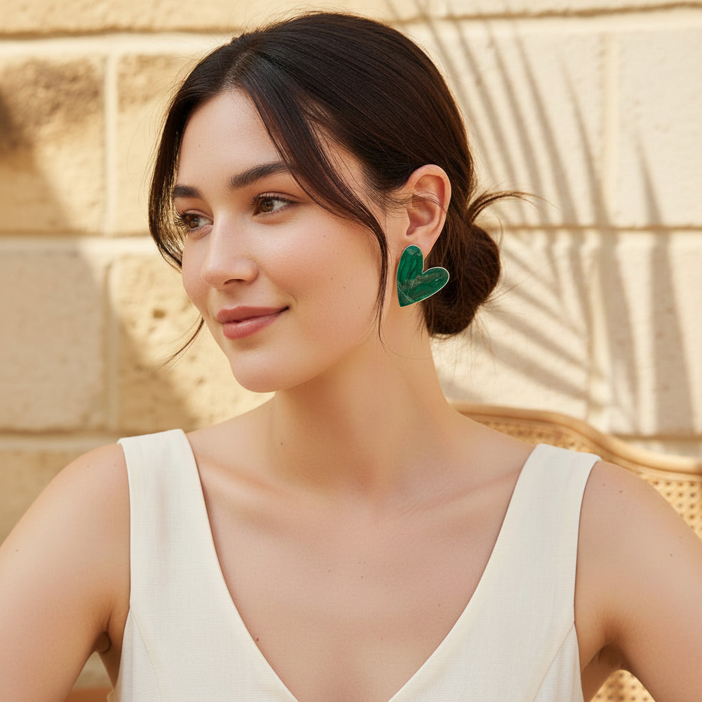 Painted Pulse Heart Studs - 5 colors - Hello Baabs