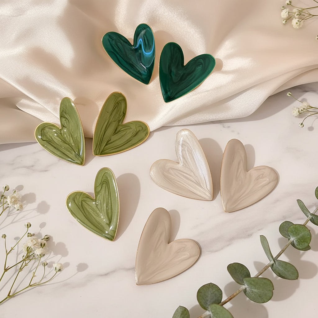 Painted Pulse Heart Studs - 5 colors - Hello Baabs