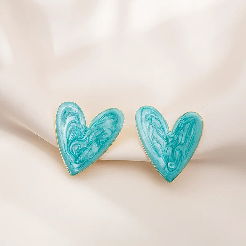 Painted Pulse Heart Studs - 5 colors - Hello Baabs