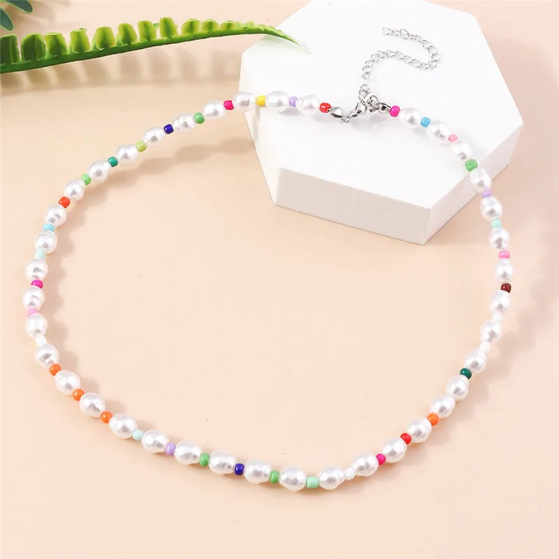 Pearl Beat Rainbow Necklace - Hello Baabs LLC 