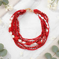Pearl & Fire Bead Necklace - Hello Baabs LLC 