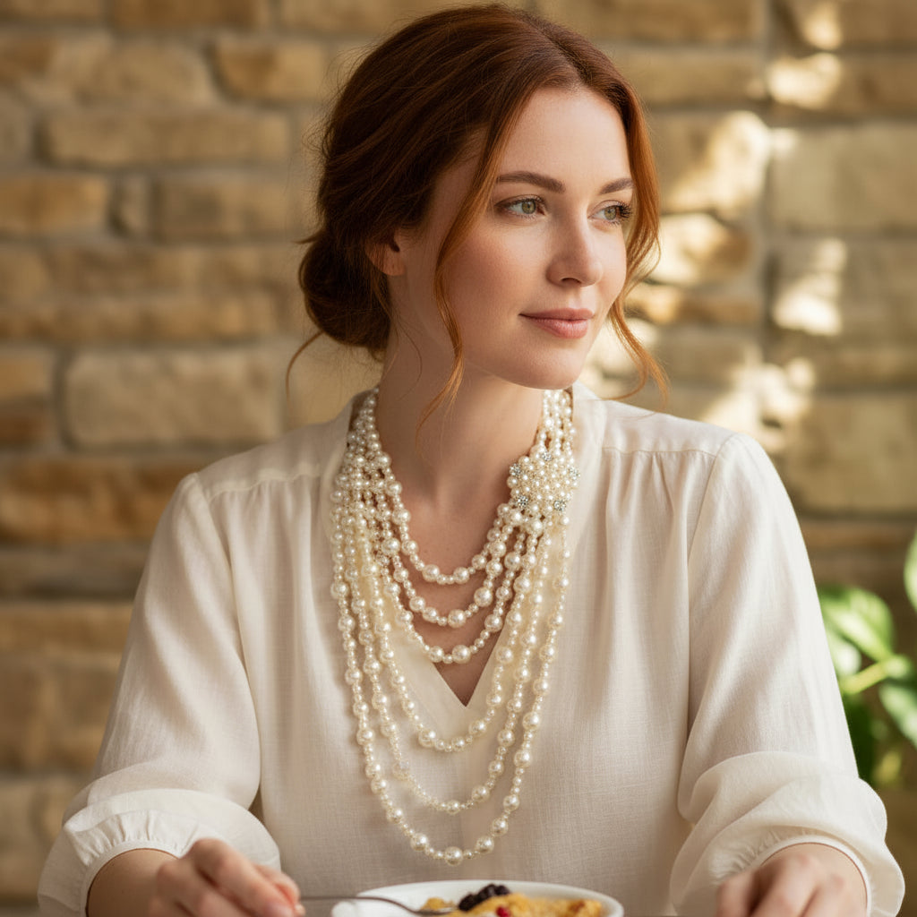 Pearl Garden Glam Necklace & Earrings Set - Hello Baabs