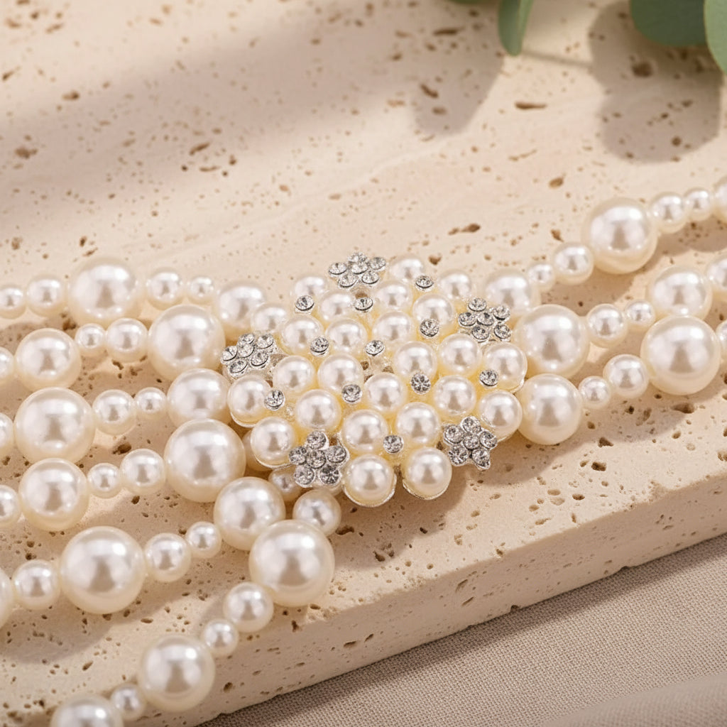 Pearl Garden Glam Necklace & Earrings Set - Hello Baabs