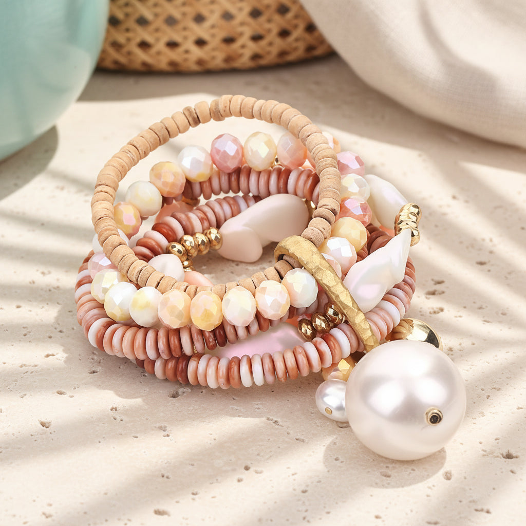 Pearl Parade Bracelet Stack - Hello Baabs