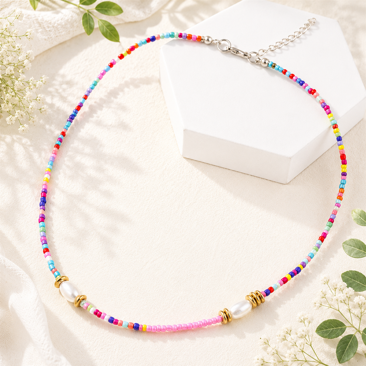Pearl Pop Rainbow Necklace - Hello Baabs