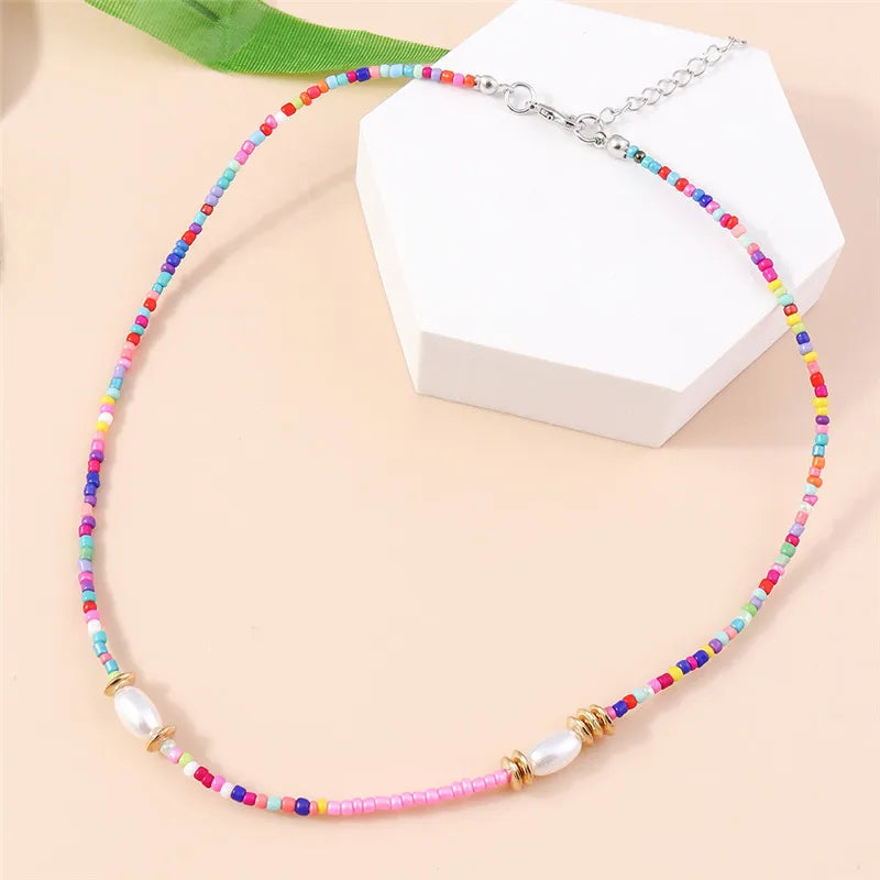 Pearl Pop Rainbow Necklace - Hello Baabs LLC 