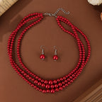 Pearl Symphony Statement Necklace & Earrings Set - 3 colors - hello baabs 