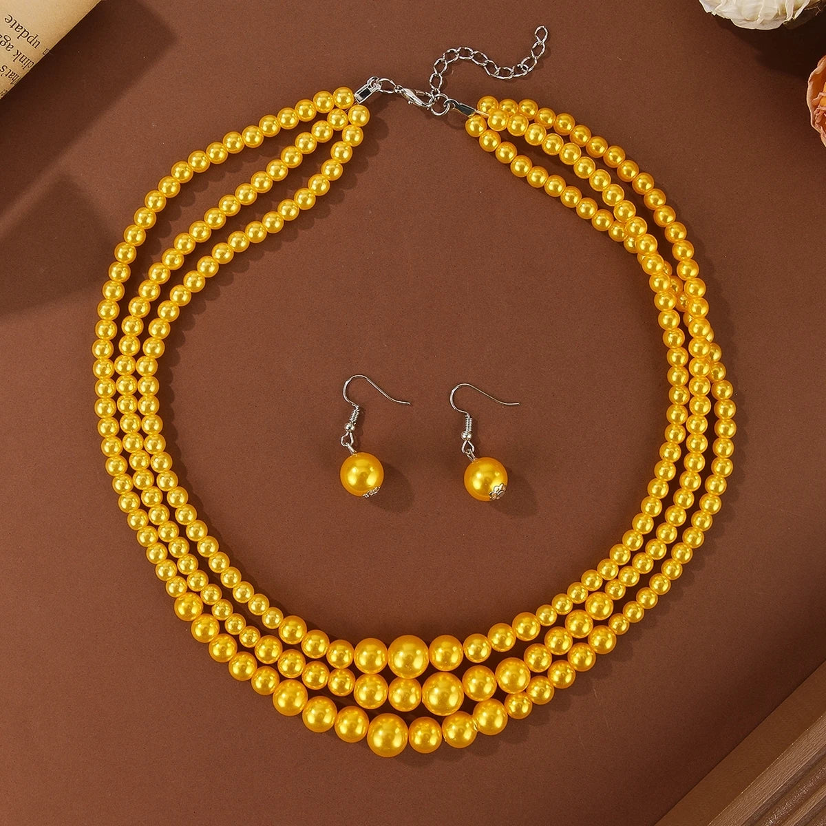 Pearl Symphony Statement Necklace & Earrings Set - 3 colors - hello baabs 