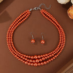 Pearl Symphony Statement Necklace & Earrings Set - 3 colors - hello baabs 