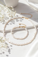 Perfectly Imperfect Pearl Necklace and Bracelet Set - 2 colors - Hello Baabs