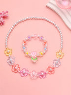 Petal Pearl Necklace & Bracelet Set - Hello Baabs LLC 