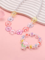 Petal Pearl Necklace & Bracelet Set - Hello Baabs LLC 