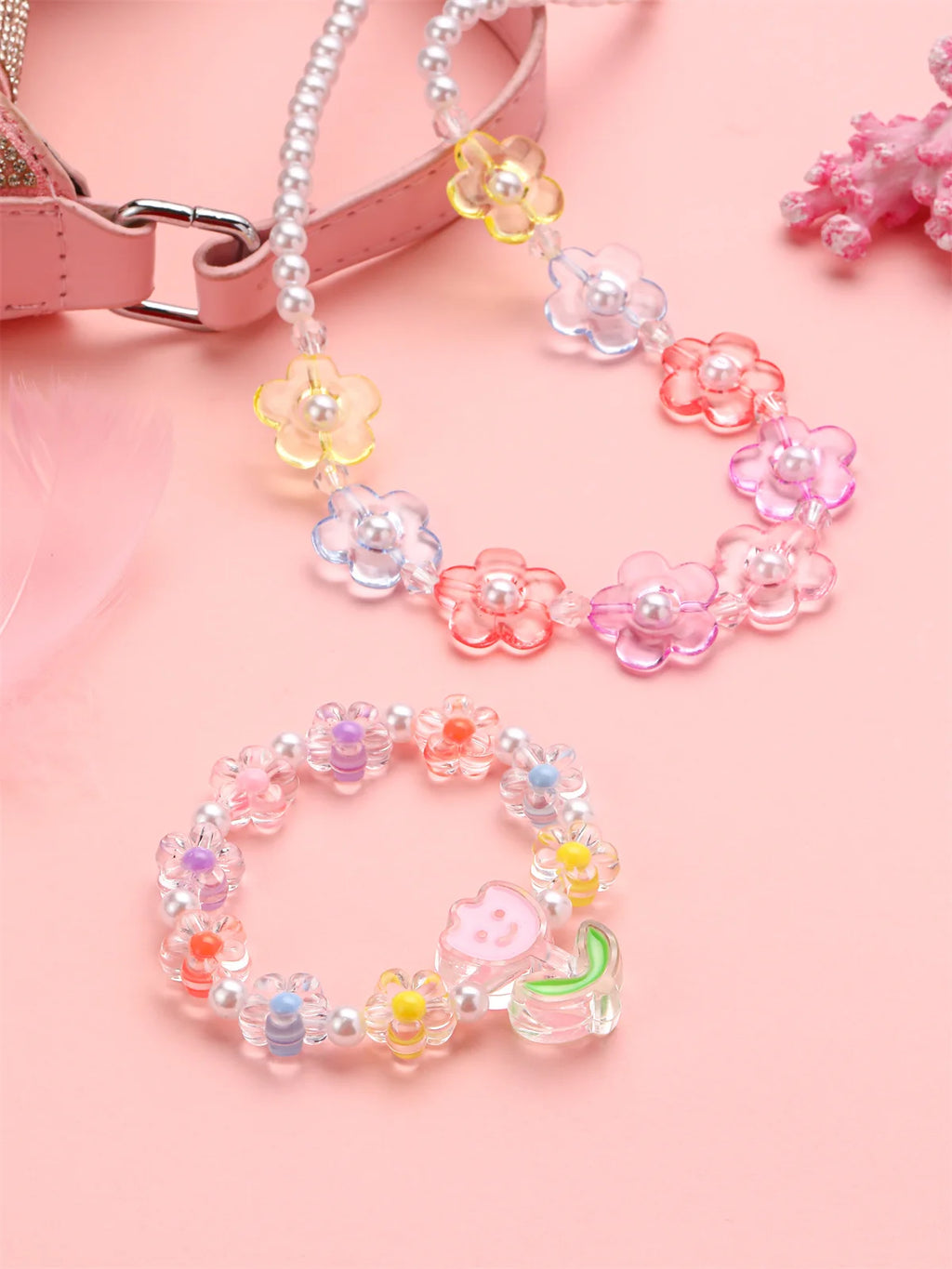 Petal Pearl Necklace & Bracelet Set - Hello Baabs LLC 