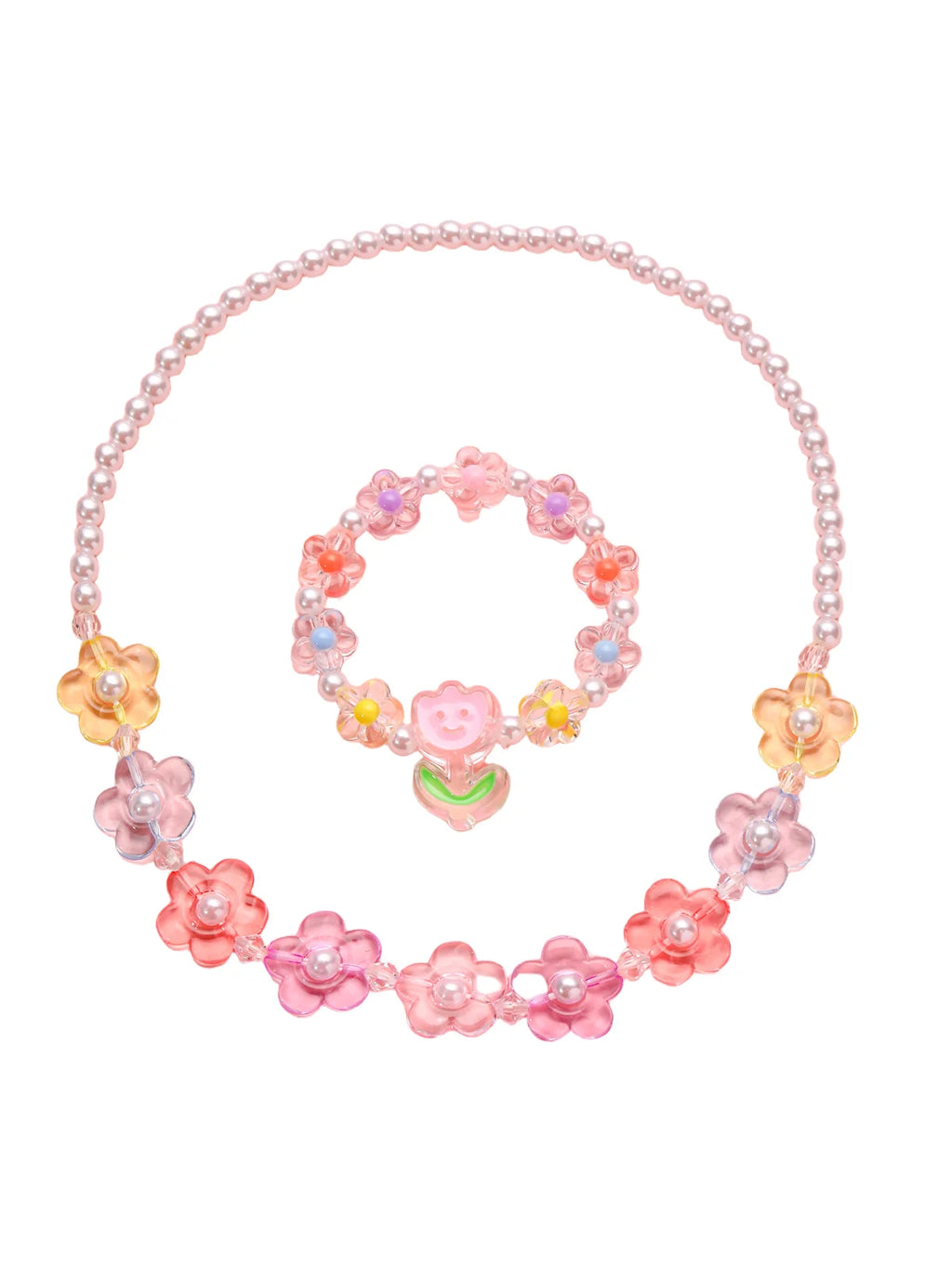 Petal Pearl Necklace & Bracelet Set - Hello Baabs LLC 