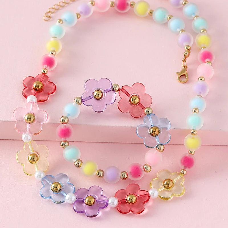 Petal Princess Necklace & Bracelet Set - Hello Baabs LLC 