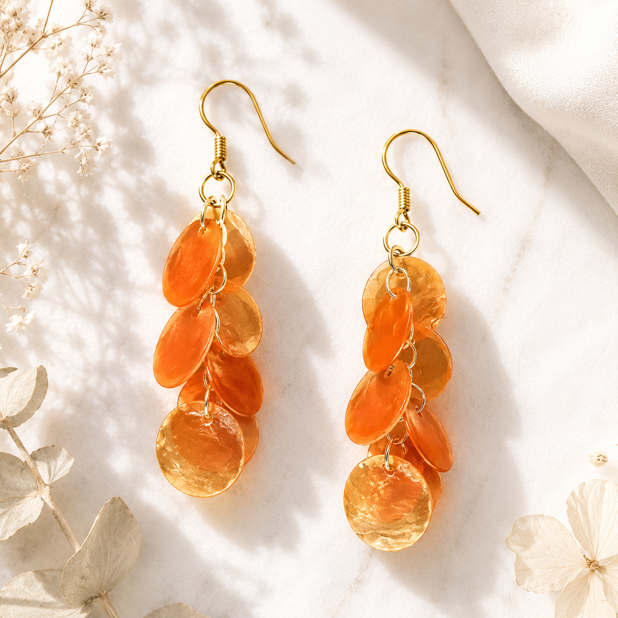 Petite Coral Cascade Earrings - 5 colors - Hello Baabs