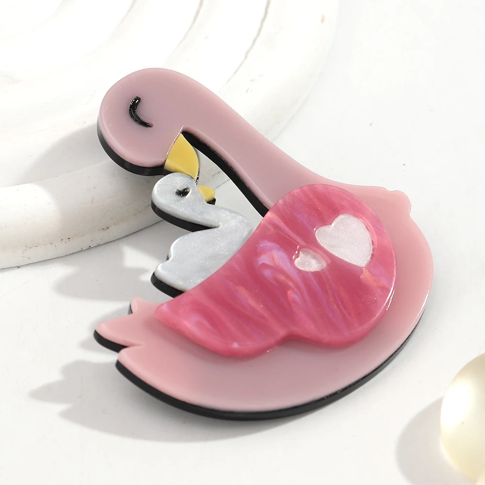 Pink Plume Brooch - Hello Baabs