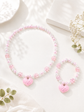Pink Sweetheart Necklace & Bracelet Set - Hello Baabs