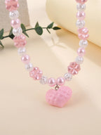 Pink Sweetheart Necklace & Bracelet Set - Hello Baabs LLC 