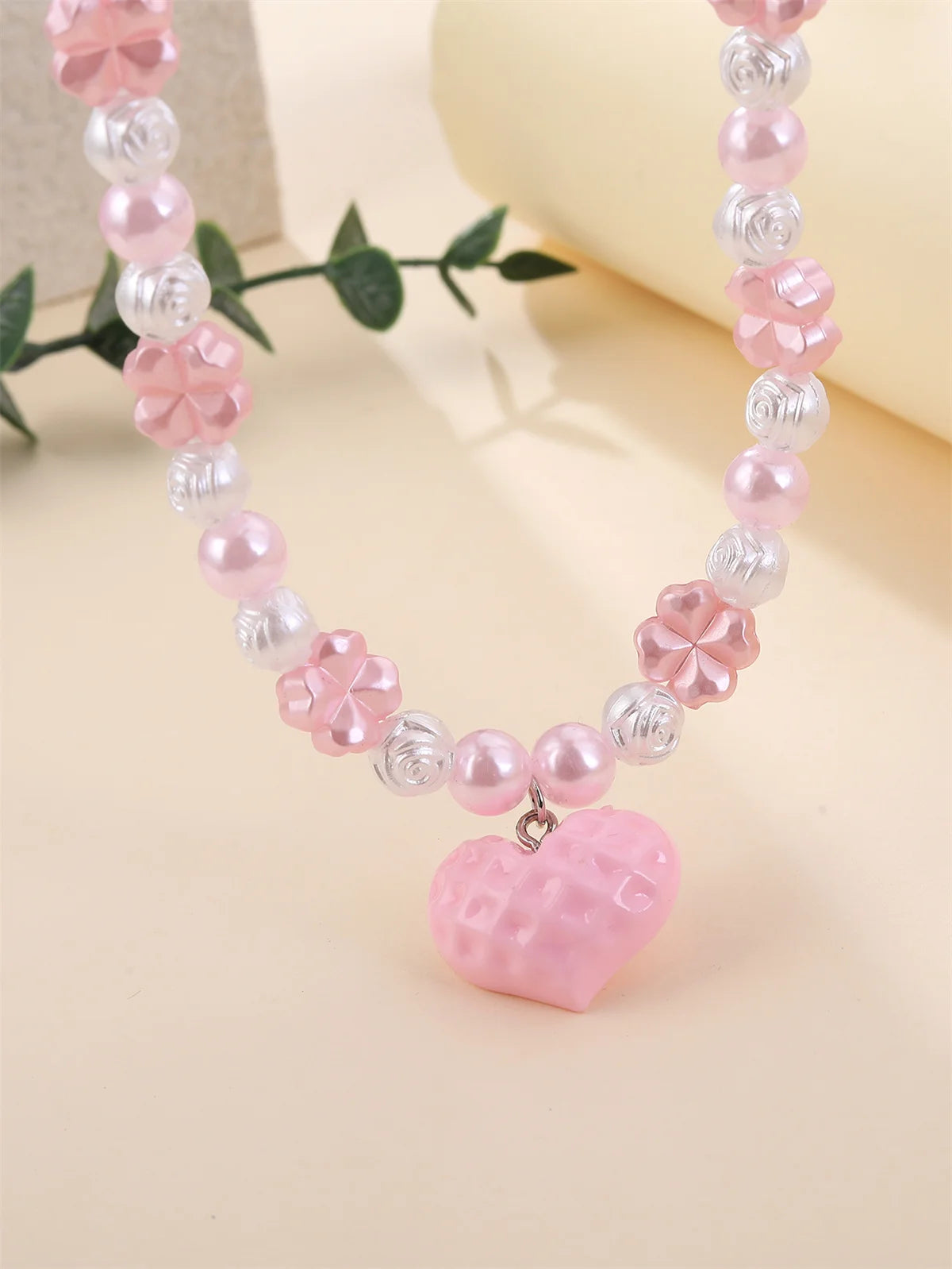Pink Sweetheart Necklace & Bracelet Set - Hello Baabs LLC 
