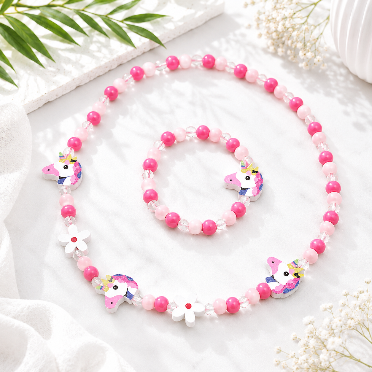 Playful Patterned Friends Necklace & Bracelet Set - 16 variants - Hello Baabs