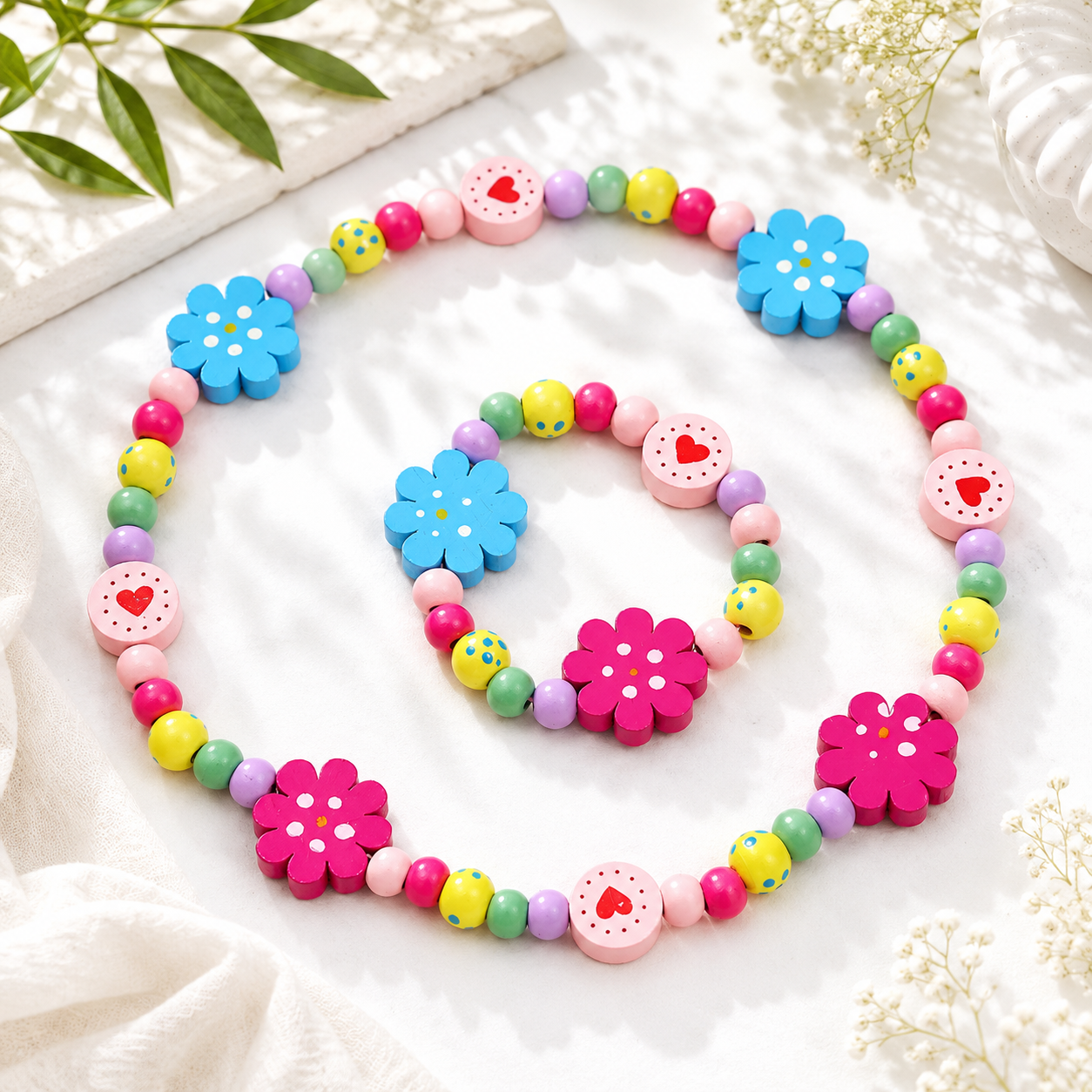 Playful Patterned Friends Necklace & Bracelet Set - 16 variants - Hello Baabs