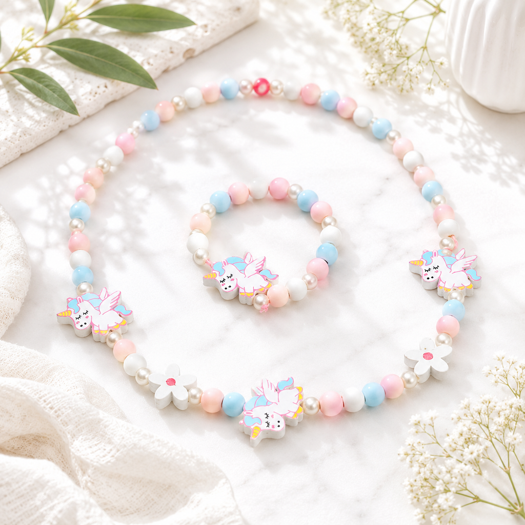 Playful Patterned Friends Necklace & Bracelet Set - 16 variants - Hello Baabs