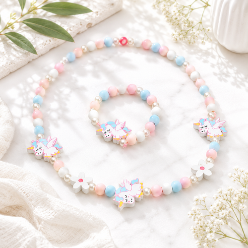 Playful Patterned Friends Necklace & Bracelet Set - 16 variants - Hello Baabs