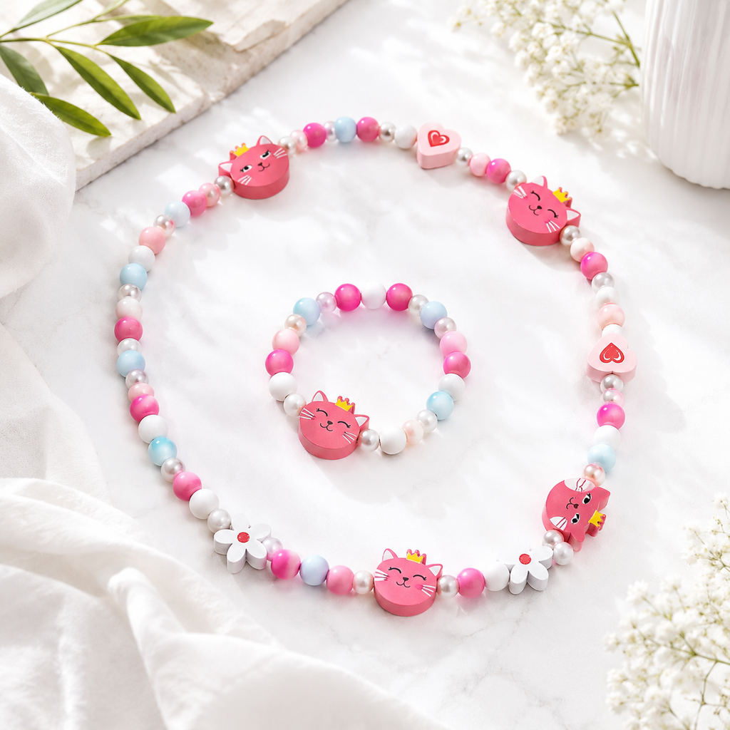 Playful Patterned Friends Necklace & Bracelet Set - 16 variants - Hello Baabs