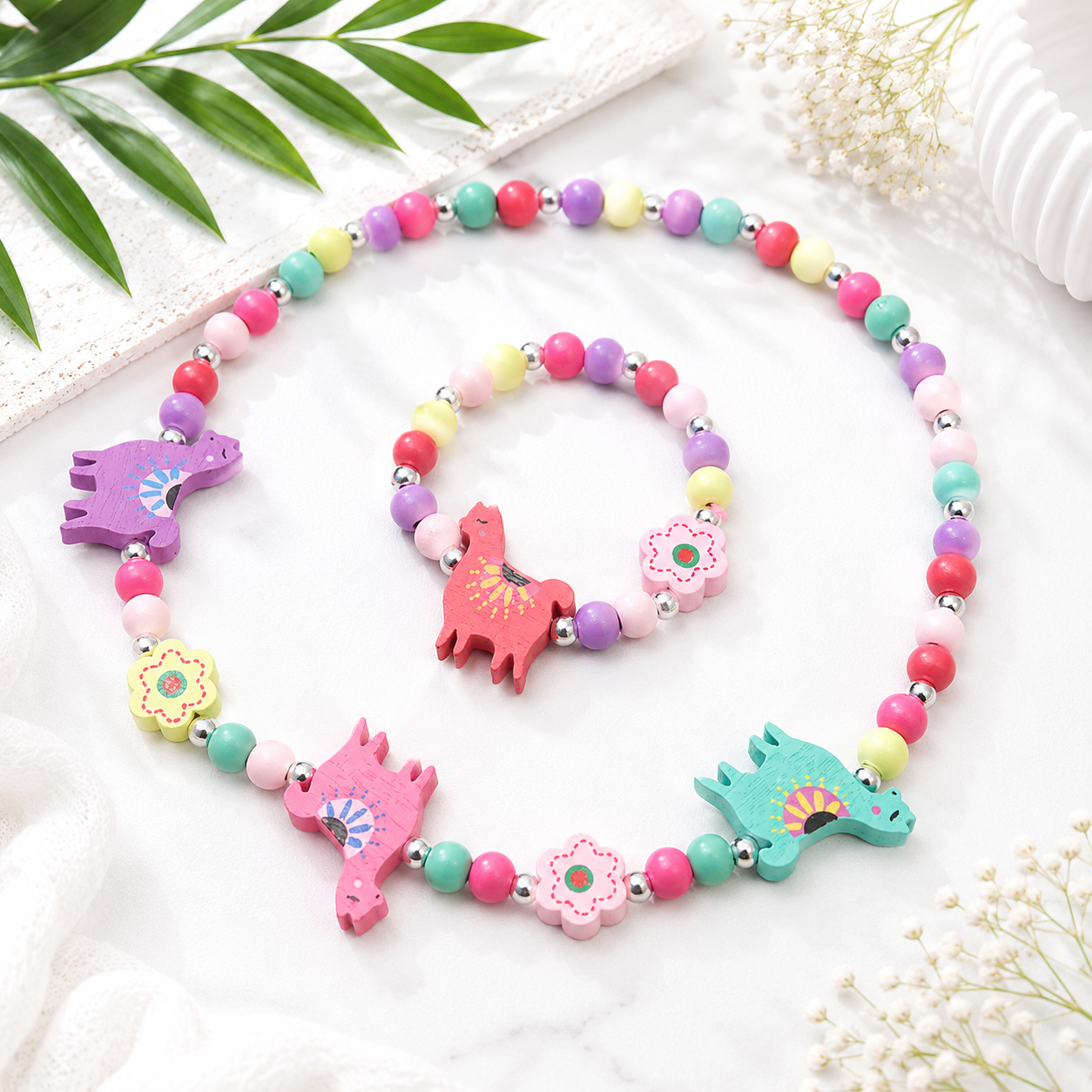 Playful Patterned Friends Necklace & Bracelet Set - 16 variants - Hello Baabs