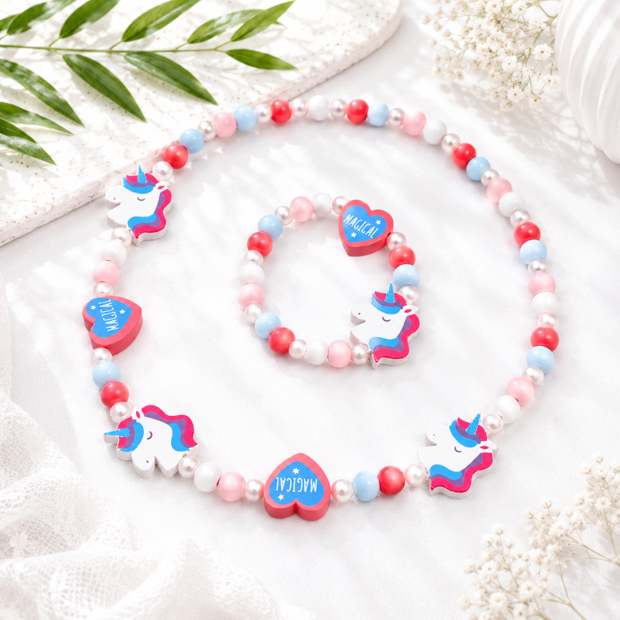 Playful Patterned Friends Necklace & Bracelet Set - 16 variants - Hello Baabs