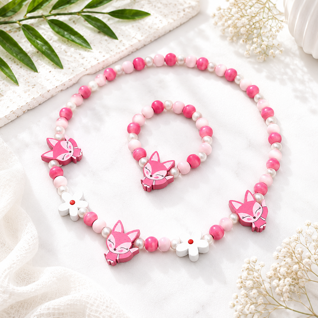 Playful Patterned Friends Necklace & Bracelet Set - 16 variants - Hello Baabs