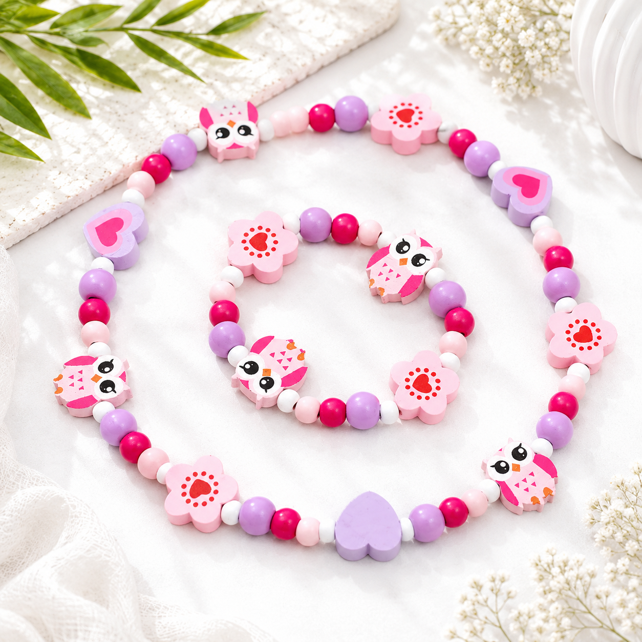 Playful Patterned Friends Necklace & Bracelet Set - 16 variants - Hello Baabs