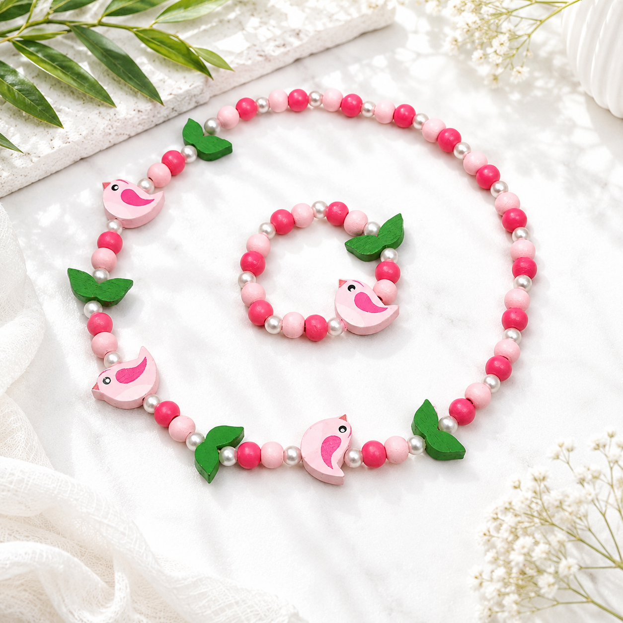 Playful Patterned Friends Necklace & Bracelet Set - 16 variants - Hello Baabs