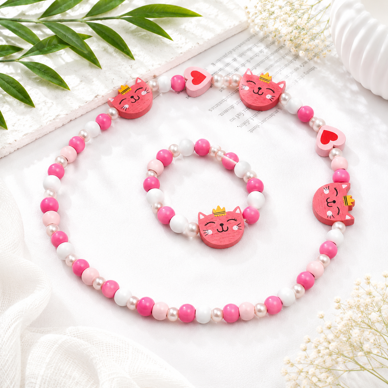 Playful Patterned Friends Necklace & Bracelet Set - 16 variants - Hello Baabs