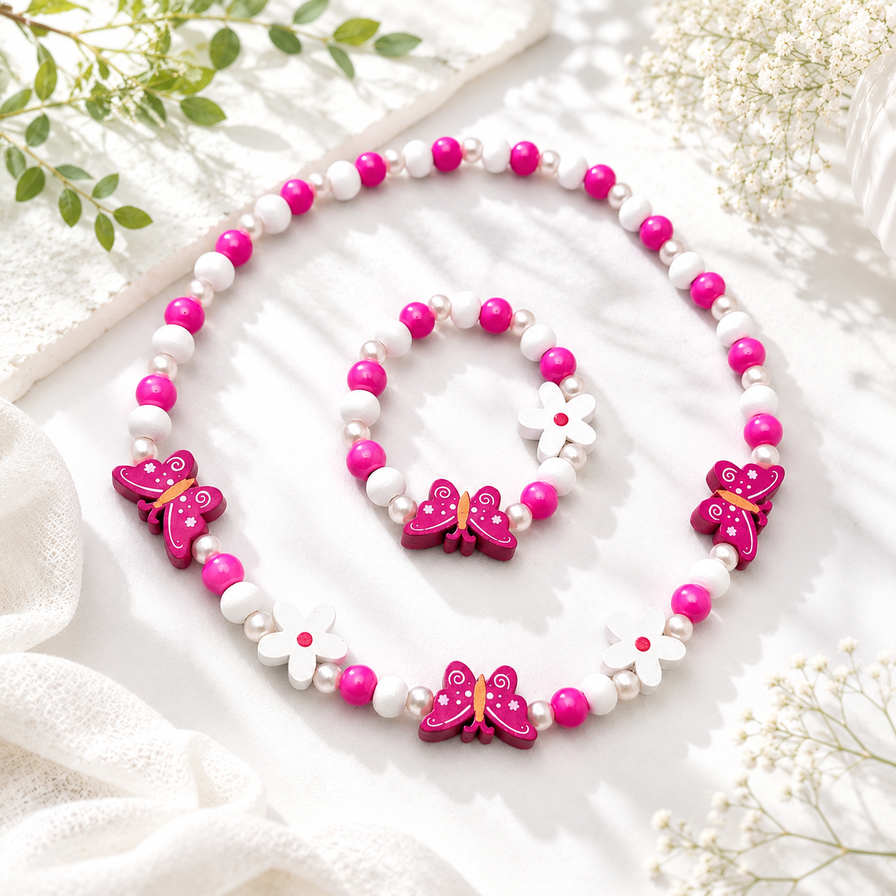 Playful Patterned Friends Necklace & Bracelet Set - 16 variants - Hello Baabs