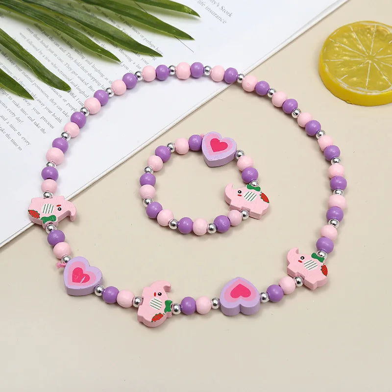 Playful Patterned Friends Necklace & Bracelet Set - 16 variants - Hello Baabs LLC 